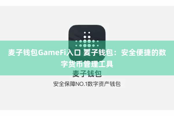 麦子钱包GameFi入口 麦子钱包：安全便捷的数字货币管理工具