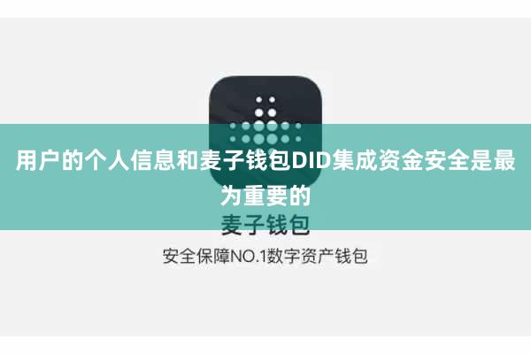 用户的个人信息和麦子钱包DID集成资金安全是最为重要的