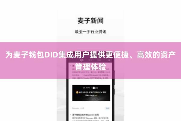 为麦子钱包DID集成用户提供更便捷、高效的资产管理体验