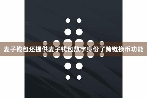 麦子钱包还提供麦子钱包数字身份了跨链换币功能