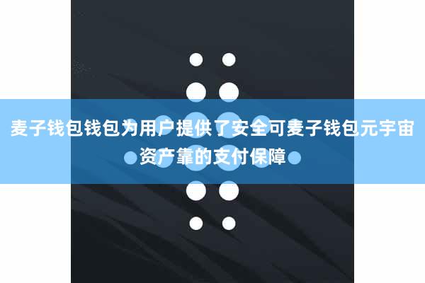 麦子钱包钱包为用户提供了安全可麦子钱包元宇宙资产靠的支付保障